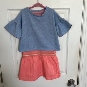 Gymboree drop waist dress with Blue top size 4